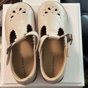 Cream Mary Jane Kids Shoes
